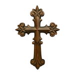 Ornate Wooden Cross - Carved from natural wood