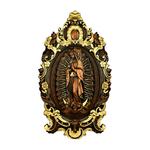 Religious gift with rich details of the wooden statue of Our Lady of Guadalupe