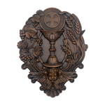 First Communion Christian Wood Carving - Sacrament of the Holy Eucharist Plaque
