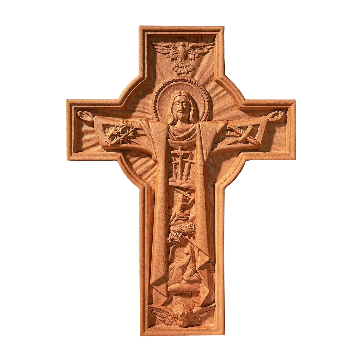 mokarve Ascension of Jesus wood carving cross