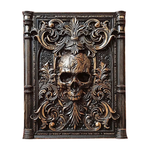 Ornate Skull Carved Wood Wall Art: Timeless Baroque-Inspired Decor
