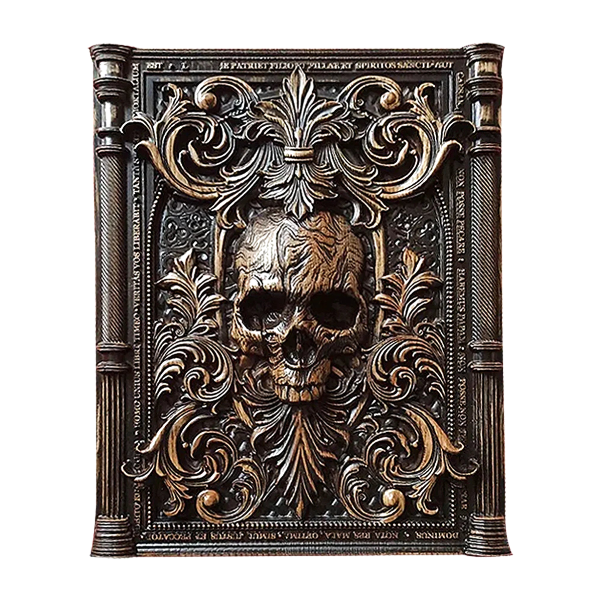 Ornate Skull Carved Wood Wall Art: Timeless Baroque-Inspired Decor