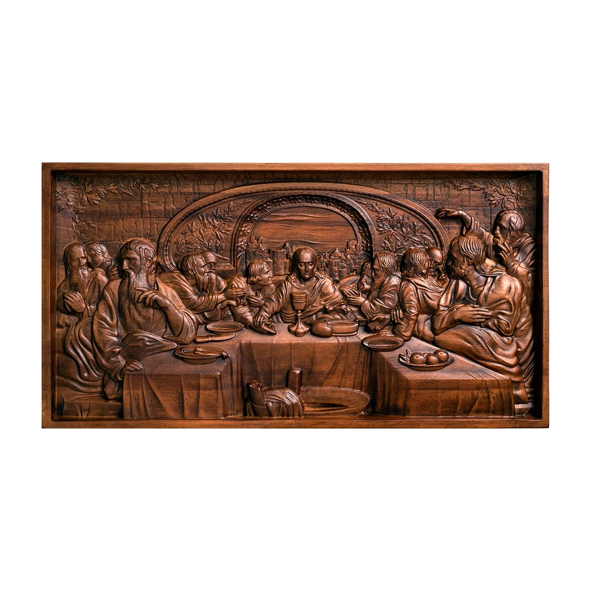 Last Supper Religious Carving Icons Gifts Wood Carving Religious Wood Wall Art