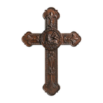 Lamb of God Wood Carving Cross Wall Decor - Paschal lamb