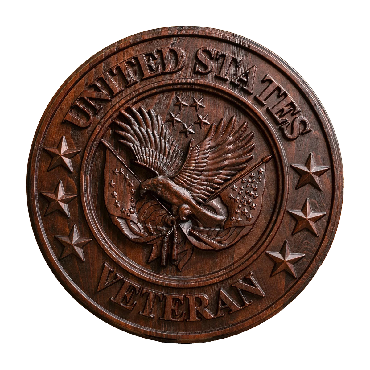 "I'm a Veteran" Roundel Woodcarving - A Tribute to All Veterans