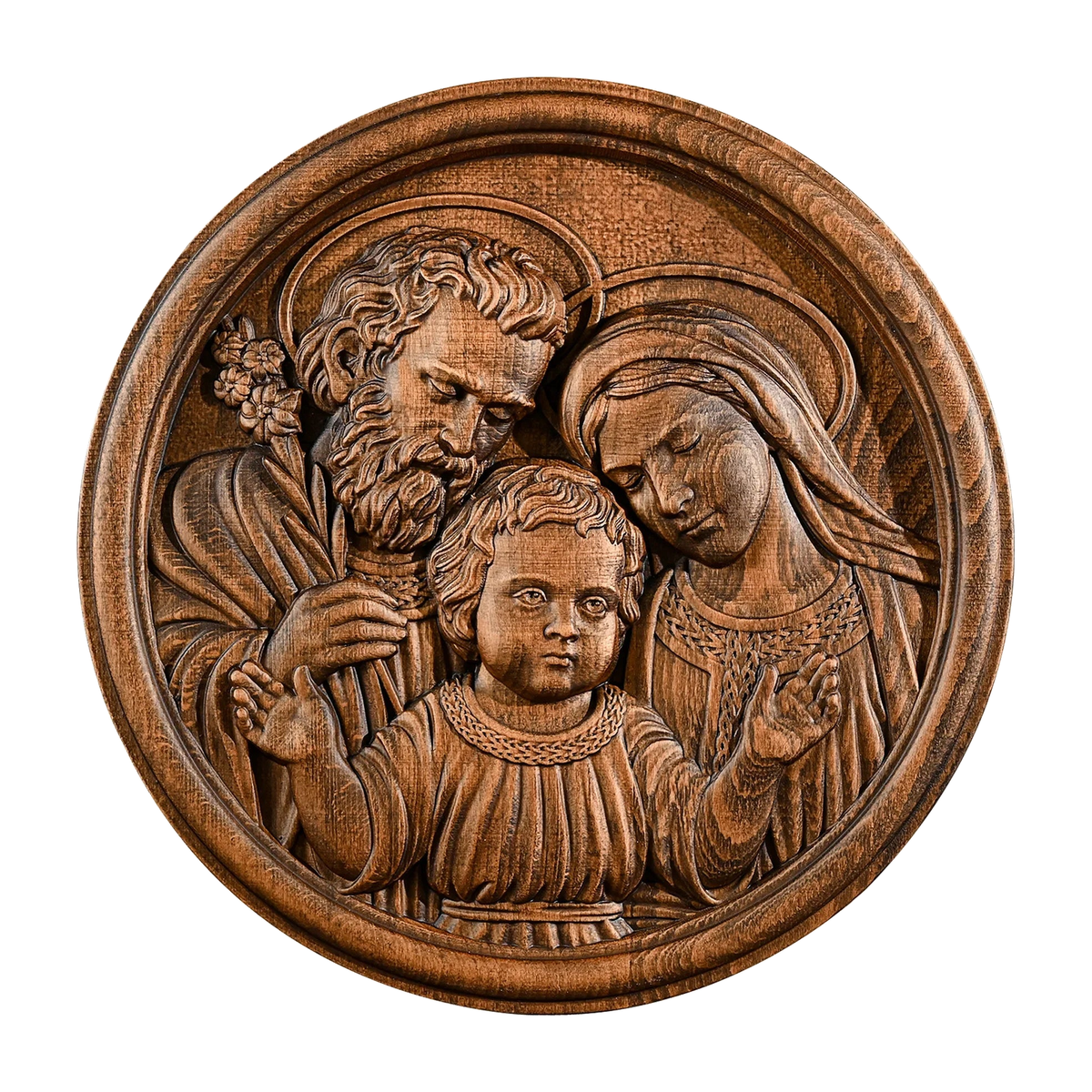 Holy Family Wooden Plaque: A Christian Symbol of Love, Faith, & Family