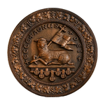 Lamb of God Round Wooden Sculpture