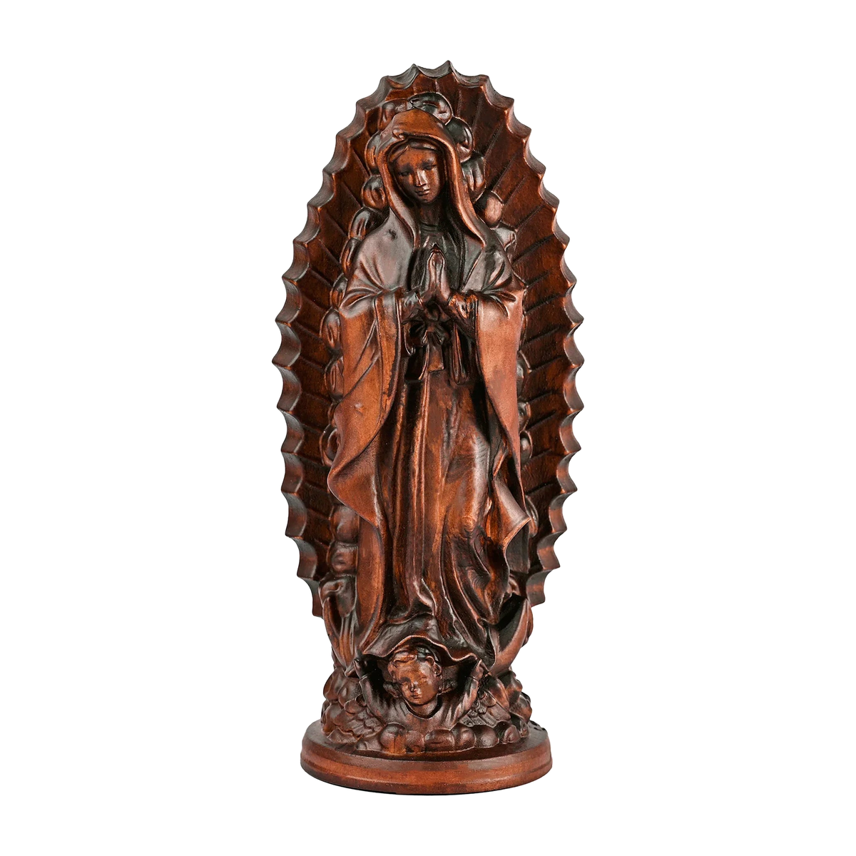 Our Lady of Guadalupe Round Wooden Tabletop Ornament