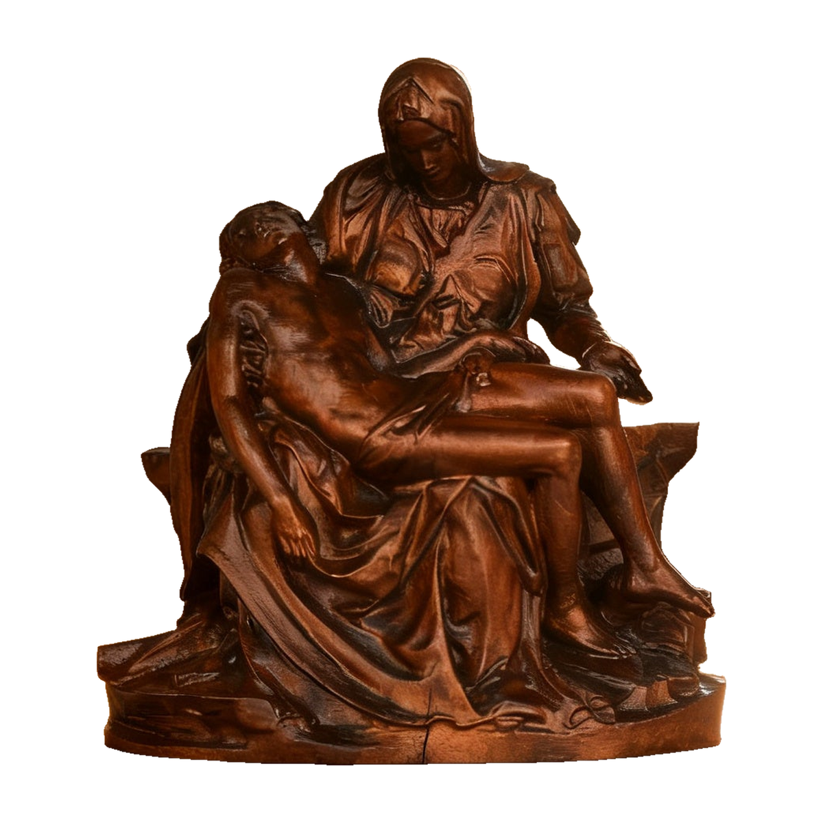 Michelangelo's Madonna and Child of Mercy Wooden Tabletop Arrangement