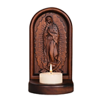 Guatalupe Wooden Candlestick Tabletop Prayer Ornament
