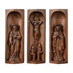 Beech Wood Holy Family Altar Decor - Handcrafted Christian Prayer Desktop Gift
