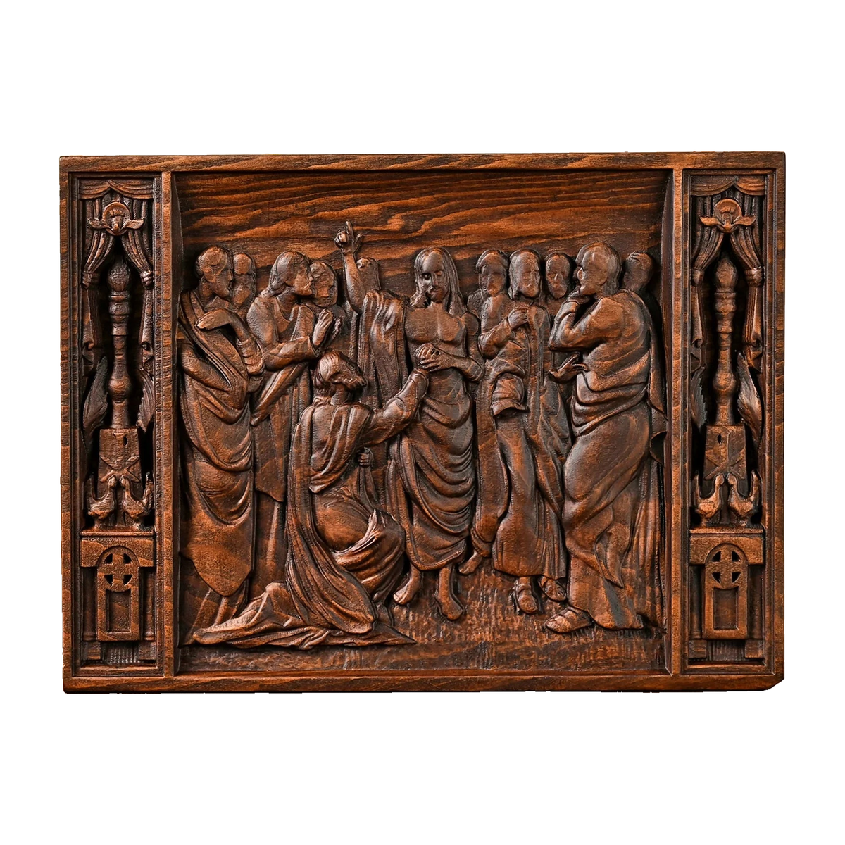 Thomas and Jesus Resurrection Wood Wall Hanging