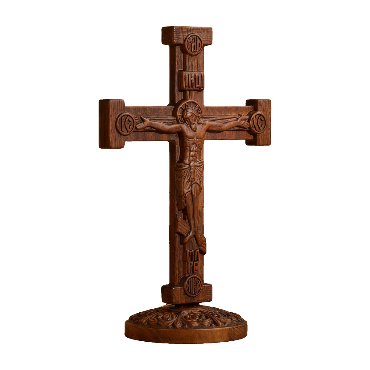 Beechwood Orthodox Double-Sided Crucifix: Carry His Redemption Close, In Every Moment