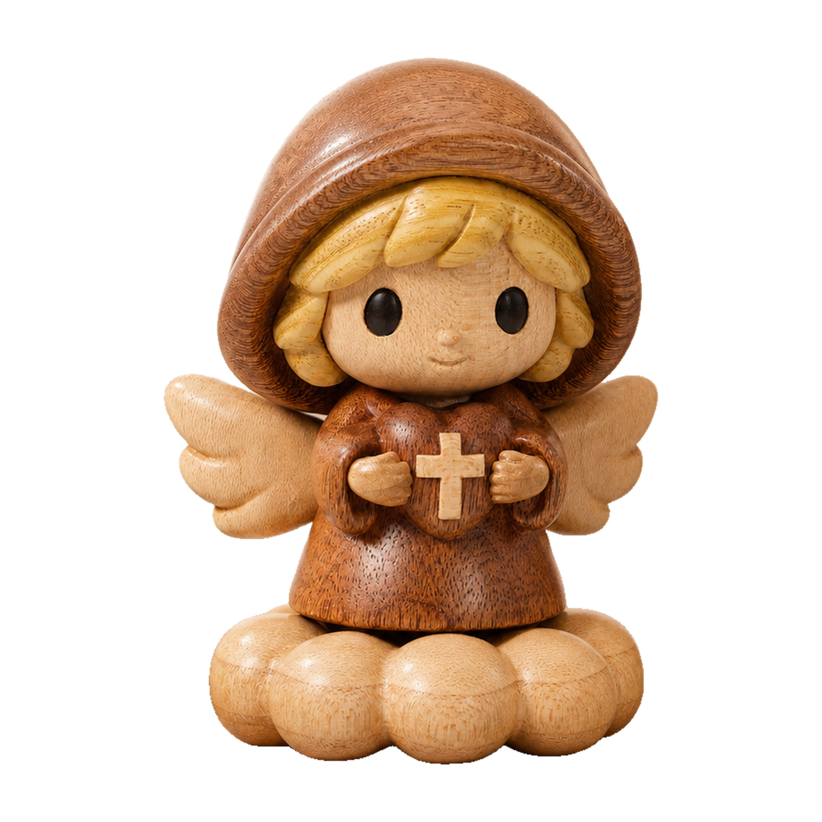 Saint Michael Wooden Blessing Figurine – Handmade Faith Desk Decor