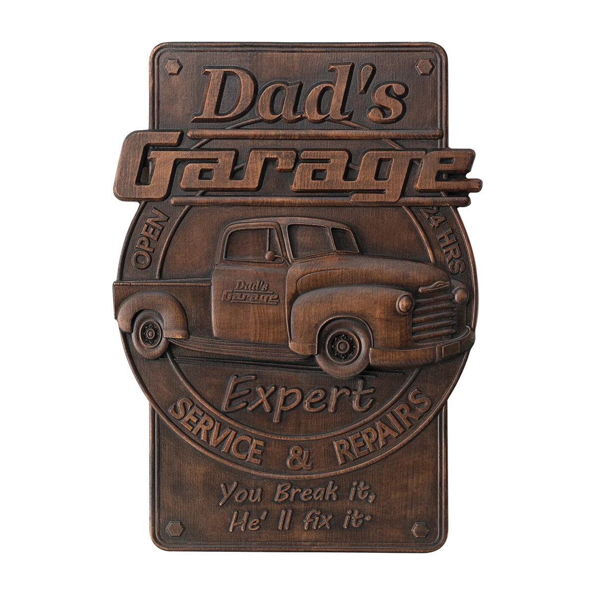 Dad's Garage Wooden Wall Sign: The Perfect Tribute to His Go-To Space